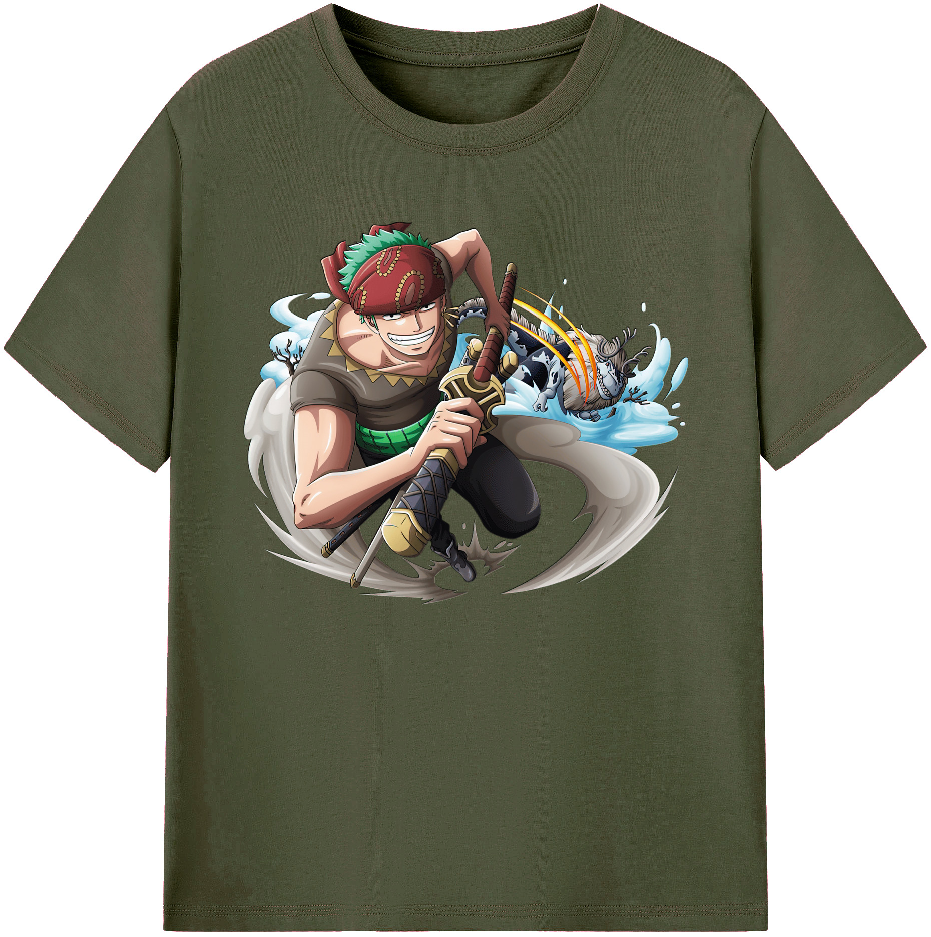 ワンピース ロロノア・ゾロ ONE PIECE Roronoa Zoro 綿100％ メンズ半袖Tシャツ｜肌触りやわらか＆通気性